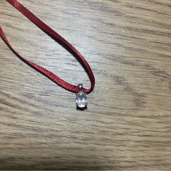 Rose Quartz Angara Sterling Silver Oval Pendant, New - Picture 6 of 6